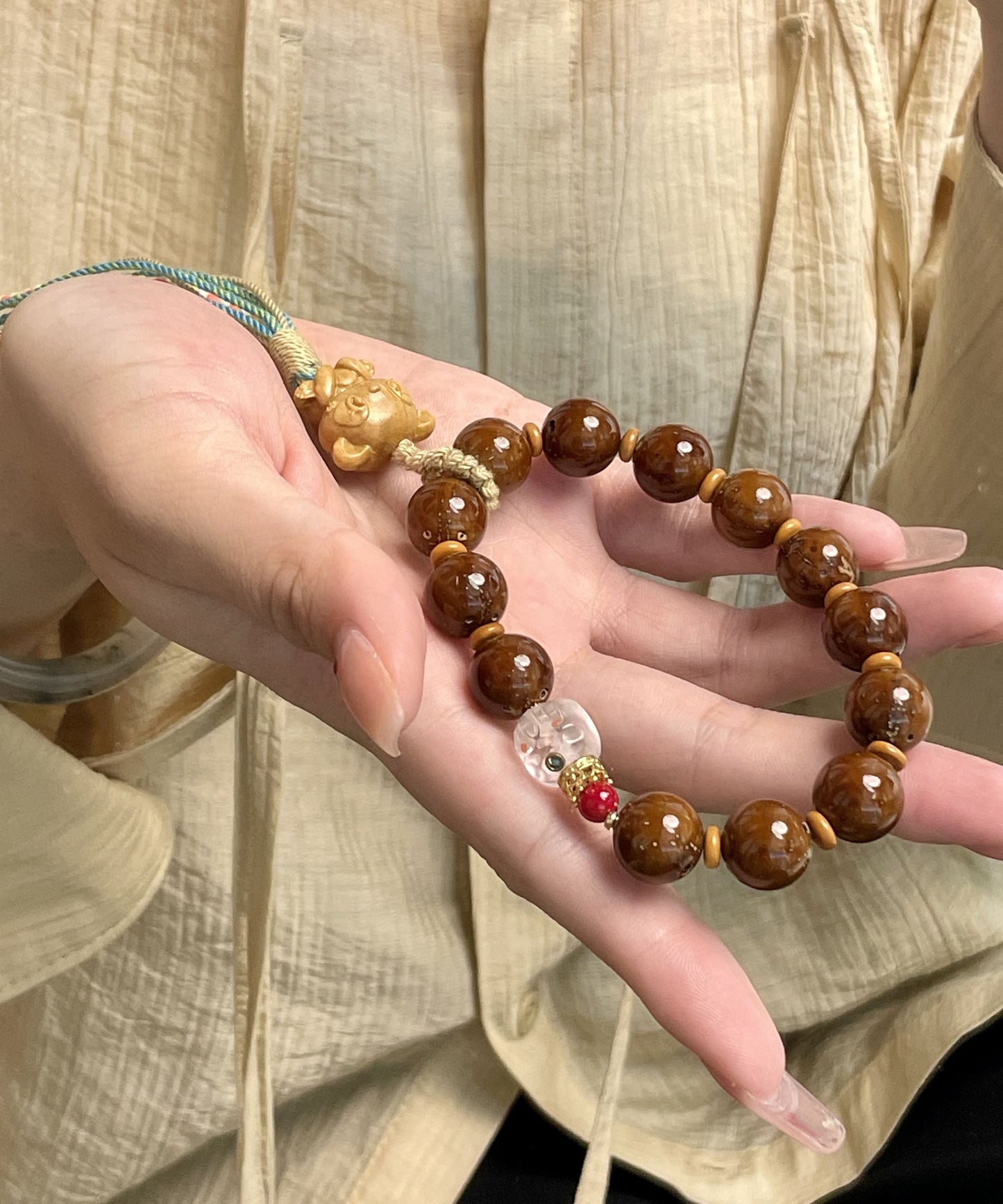 Hand Knitting Beads Tassel Charm Bracelet