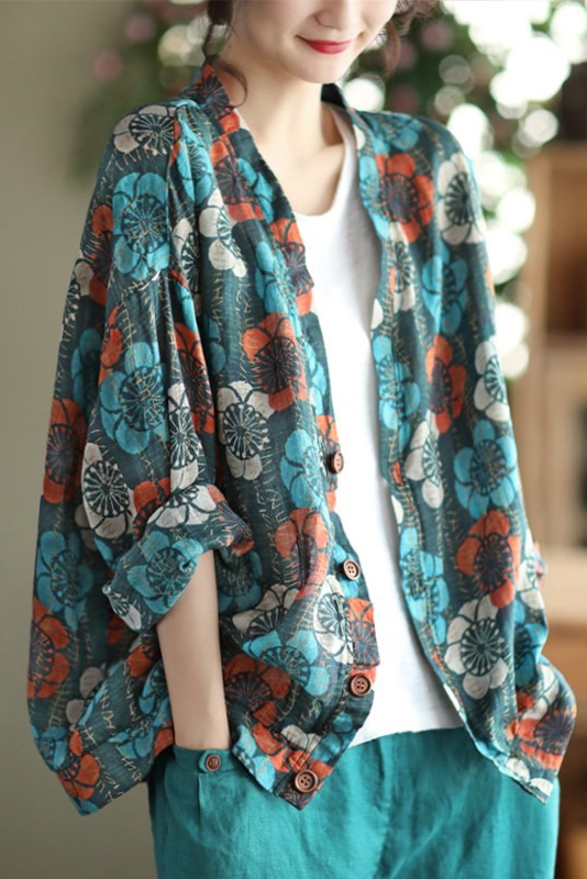 -fall Coat Loose Cotton Linen Coat