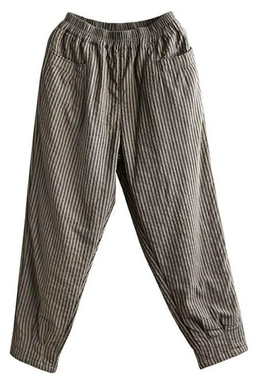 Limited Stock- Winter Pocket Retro Striped Pants