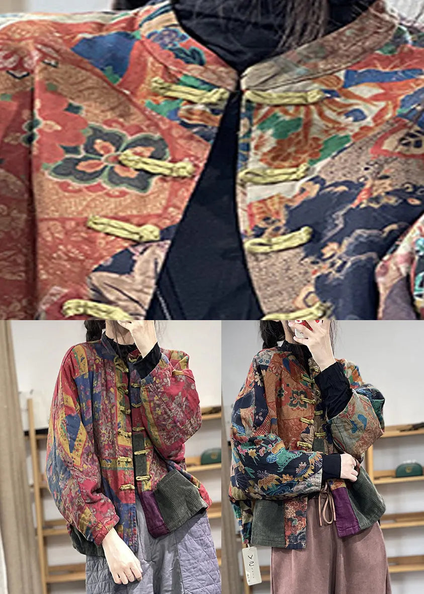 Stylish Colour Stand Collar Pockets Linen Coats Long Sleeve