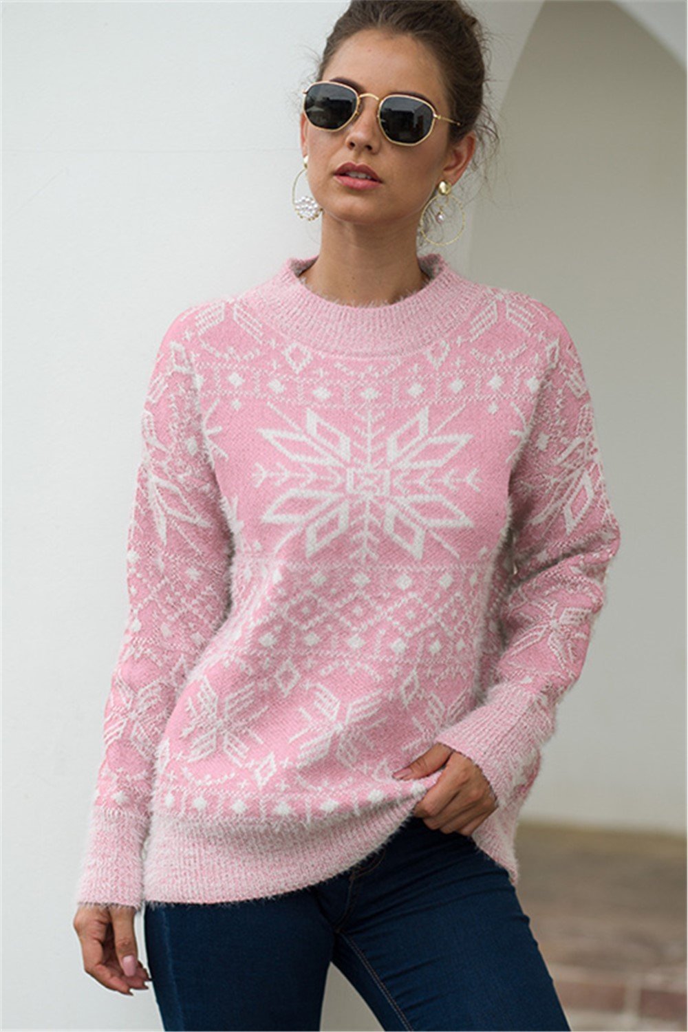 Christmas Snowflake Plush Sweater