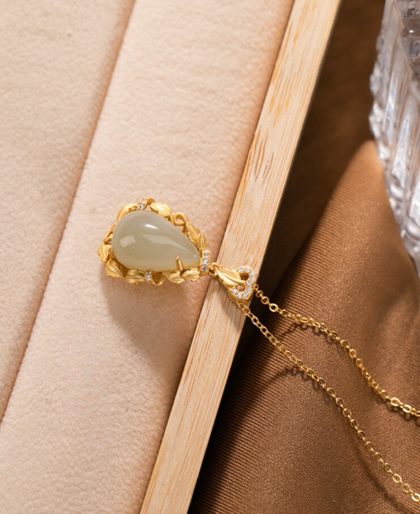 Jade Teardrop Pendant Necklace