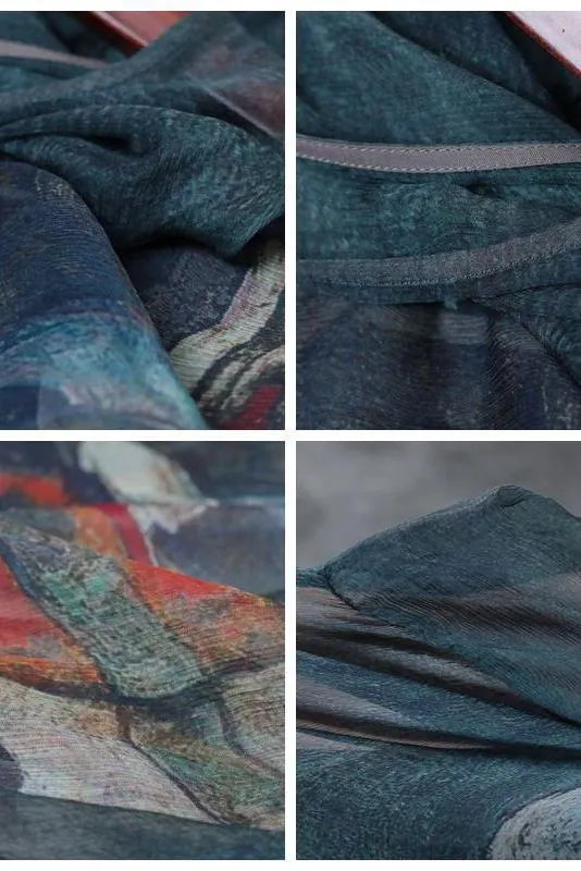 Loose Silk Loose Dresses Summer Blue Outfits
