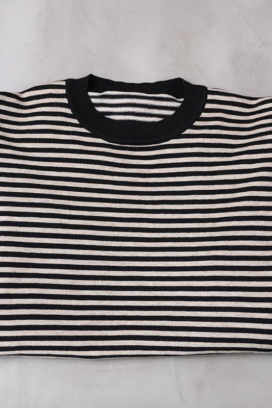 Lotstrends Ultra-loose Classic Striped Round Neck Sweater