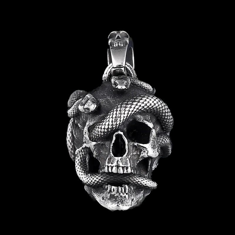 Life Death Snake Skull Pendant