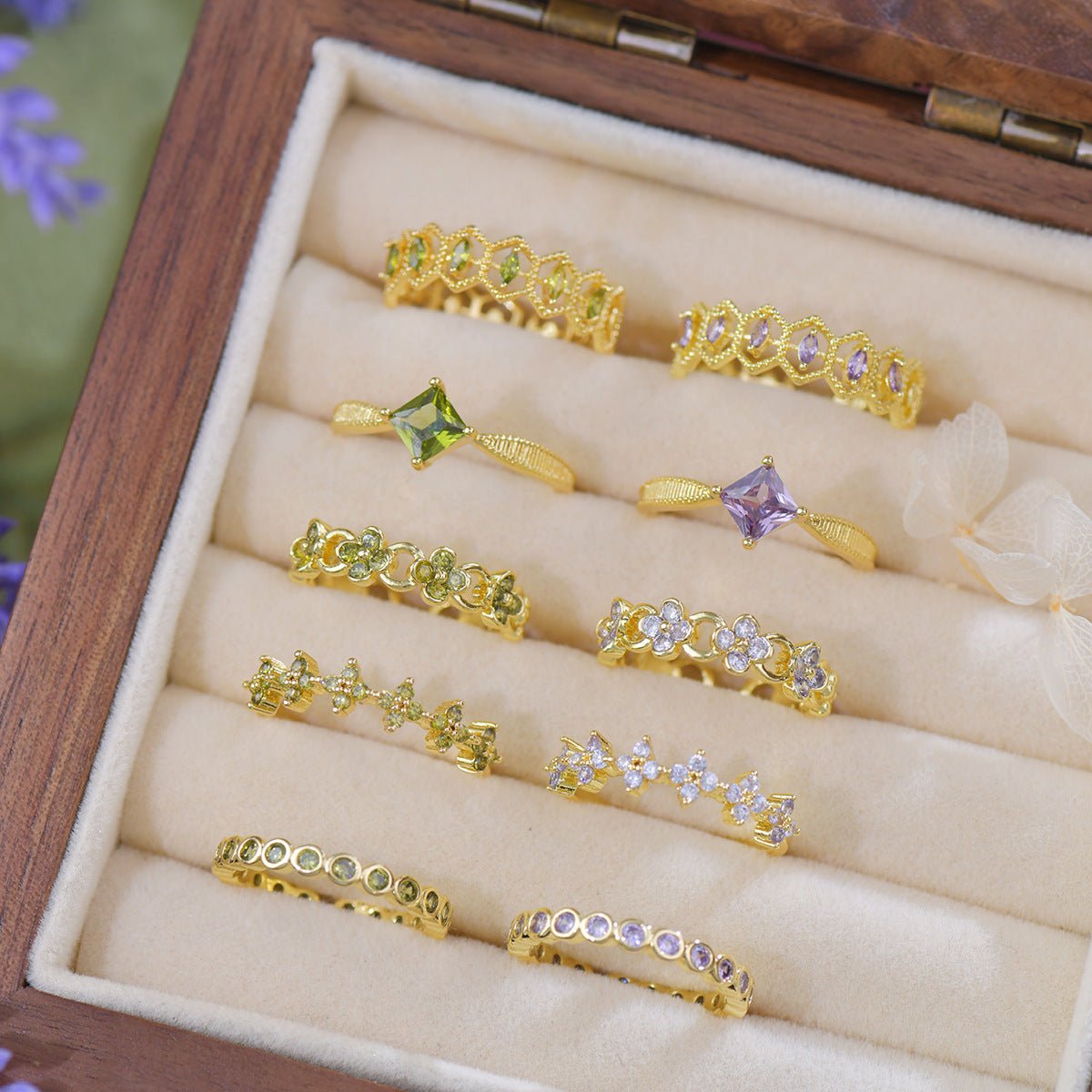 Moonlit Blossom Link Ring