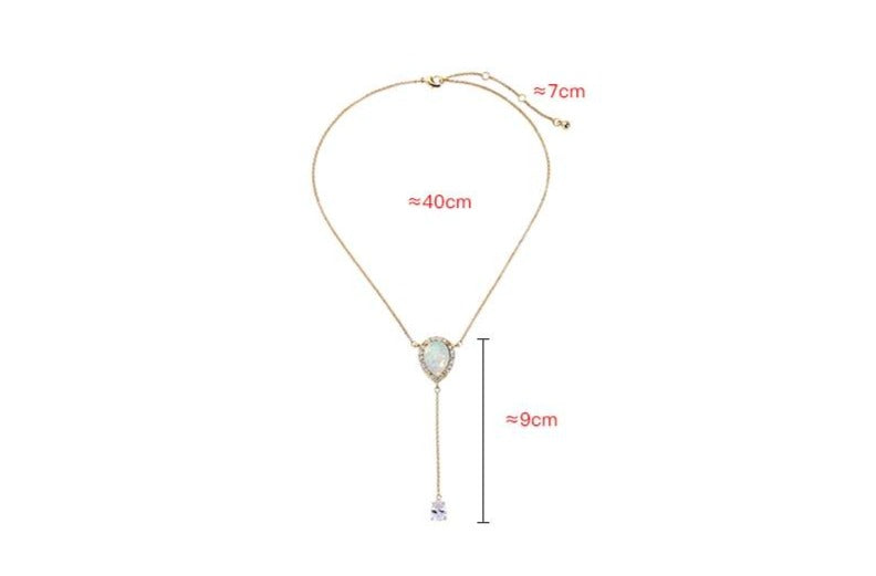 Delicate Opal Crystal Necklace