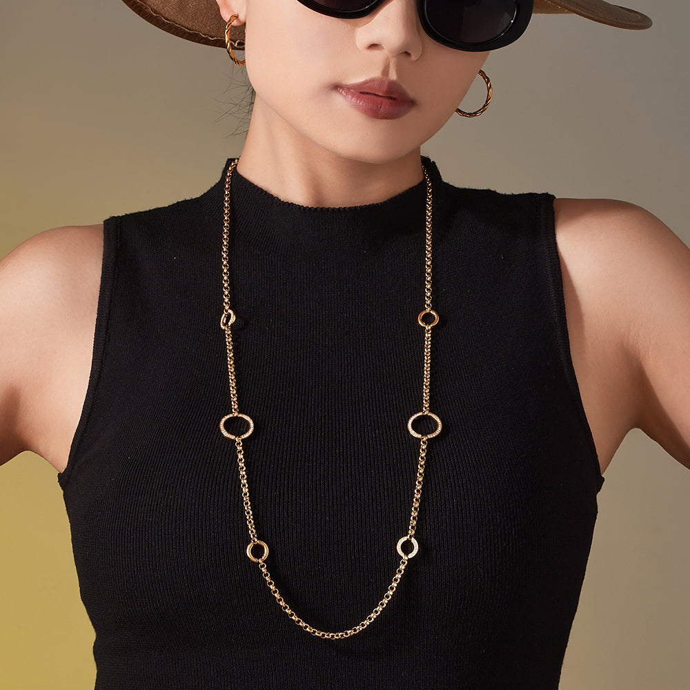 The Soleil Linked Circle Long Necklace