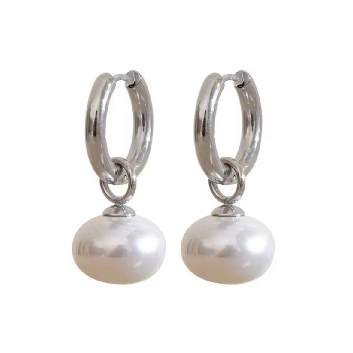 Luna Pearl Hoop Earrings