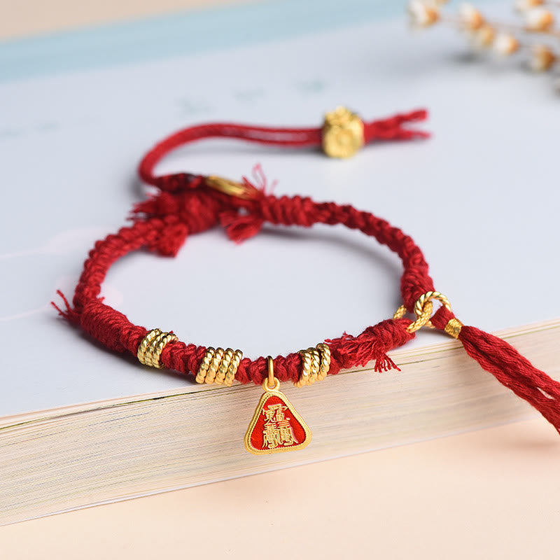 Tibetan String Zakiram Goddess of Wealth Flower Tassel Protection Bracelet