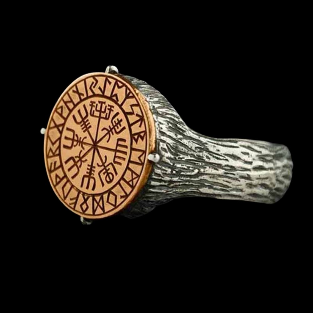 Vegvisir Compass Runes Ring