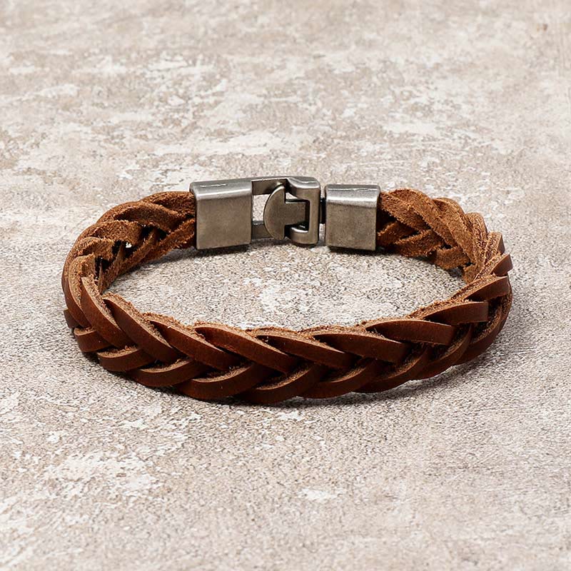 18-20cm Leather Braided Strength Bracelet