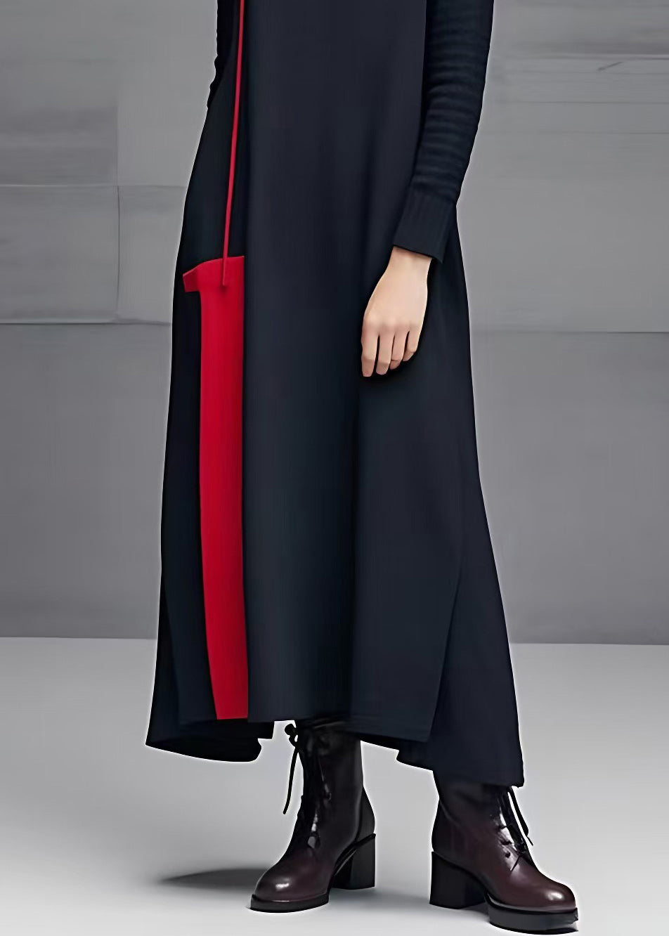Black Turtleneck Long Dresses Long Sleeve