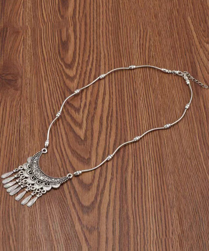 Silk Sterling Silver Tassel Pendant Necklace