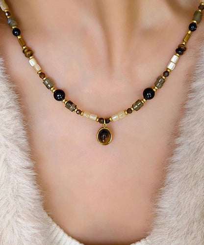 Original Design Tiger's Eye Agate Pendant Necklace