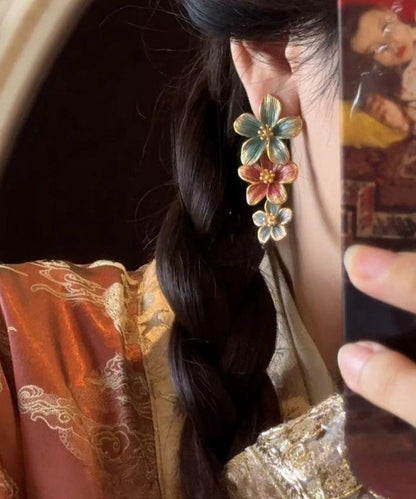 Rainbow Metal Alloy Drip Glaze Drop Earrings