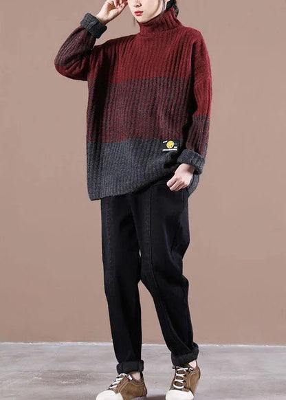 Organic Mulberry Colorblock Fall Knit Sweater