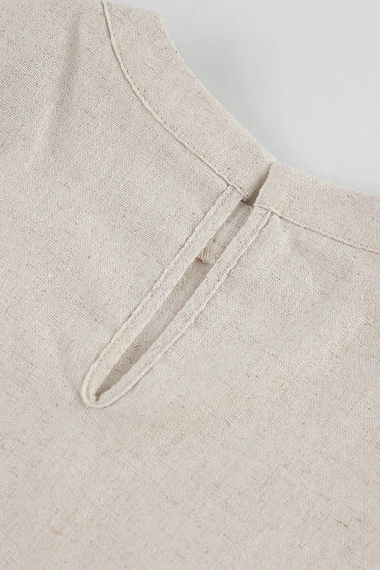 Side Strappy Cotton Linen Vest Trousers Set