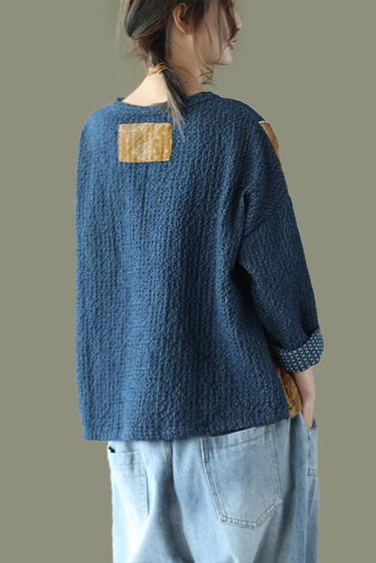Limited Stock- Retro Stitching Big Pocket Sweater