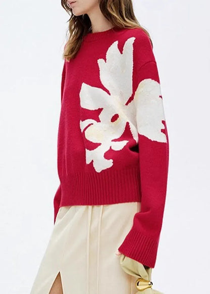 Style White O Neck Thick Knit Sweaters Winter