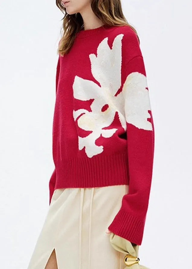 Style White O Neck Thick Knit Sweaters Winter