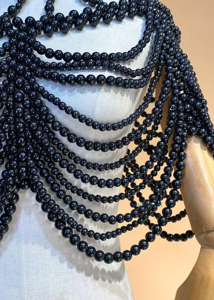Black Imitation Pearl Banquet Dress Accessories