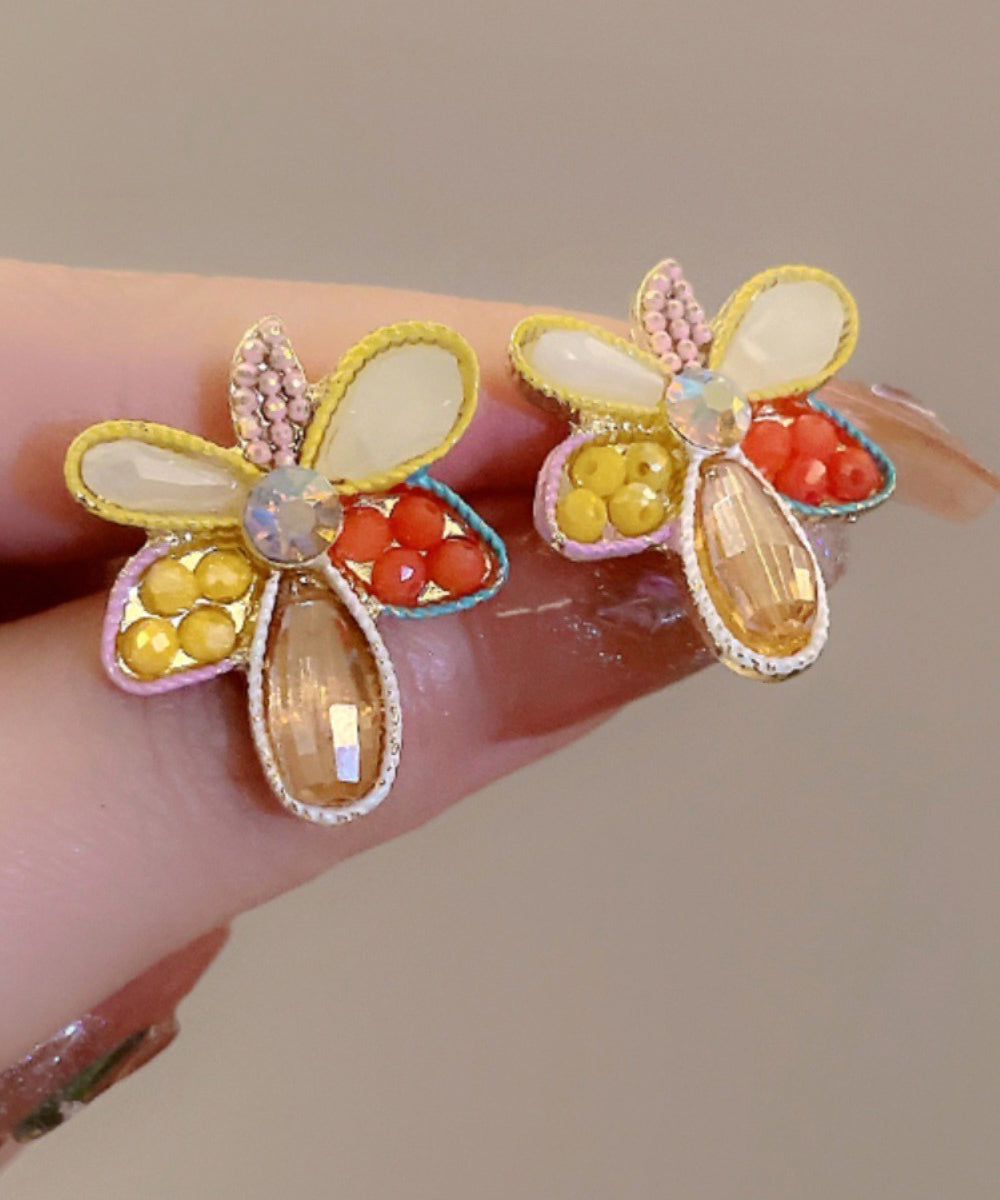 Modern Rainbow Alloy Acrylic Crystal Stud Earrings