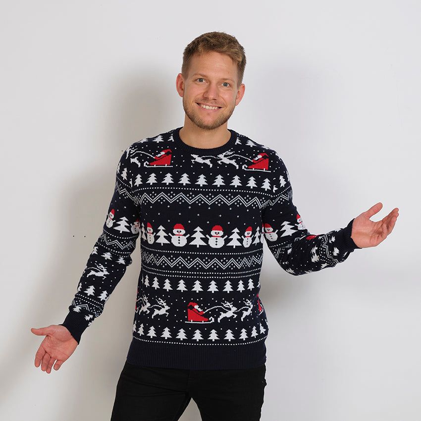 The Stylish Christmas Sweater Navy Men's