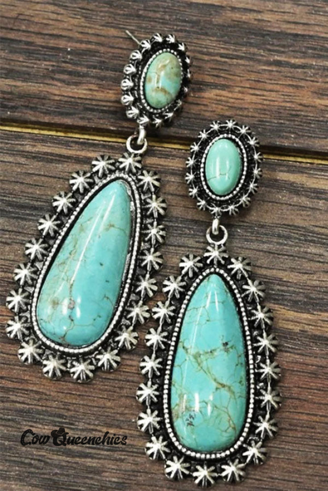Teardrop Turquoise Earrings