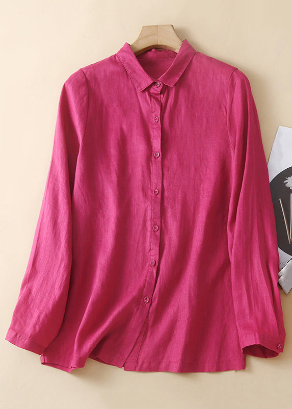 New Green Peter Pan Collar Button Cotton Shirt Spring