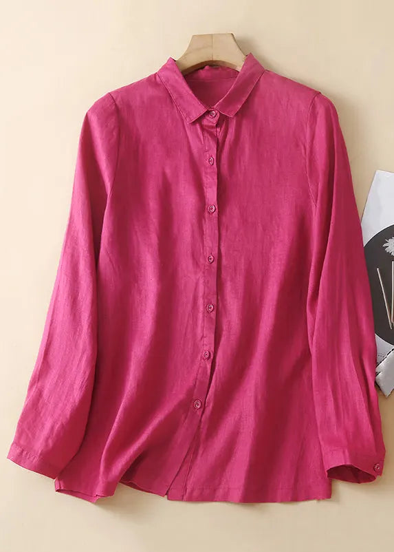 New Green Peter Pan Collar Button Cotton Shirt Spring