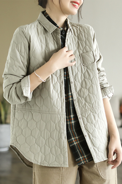 Winter Retro Warm Diamond Padded Jacket