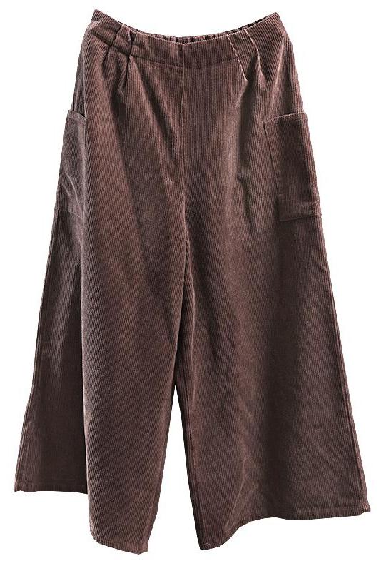 Loose Corduroy Wide Legs Pants