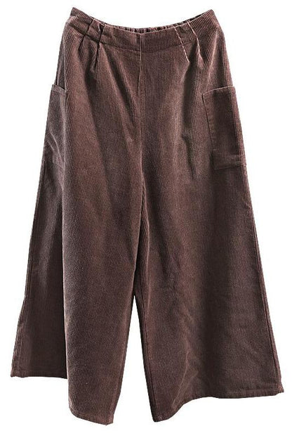 Loose Corduroy Wide Legs Pants