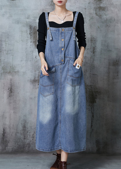 Blue Oversized Patchwork Denim Dress Summer
