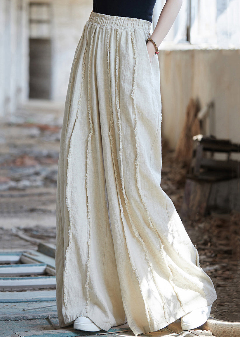 Linen Pockets Linen Wide Leg Pants High Waist