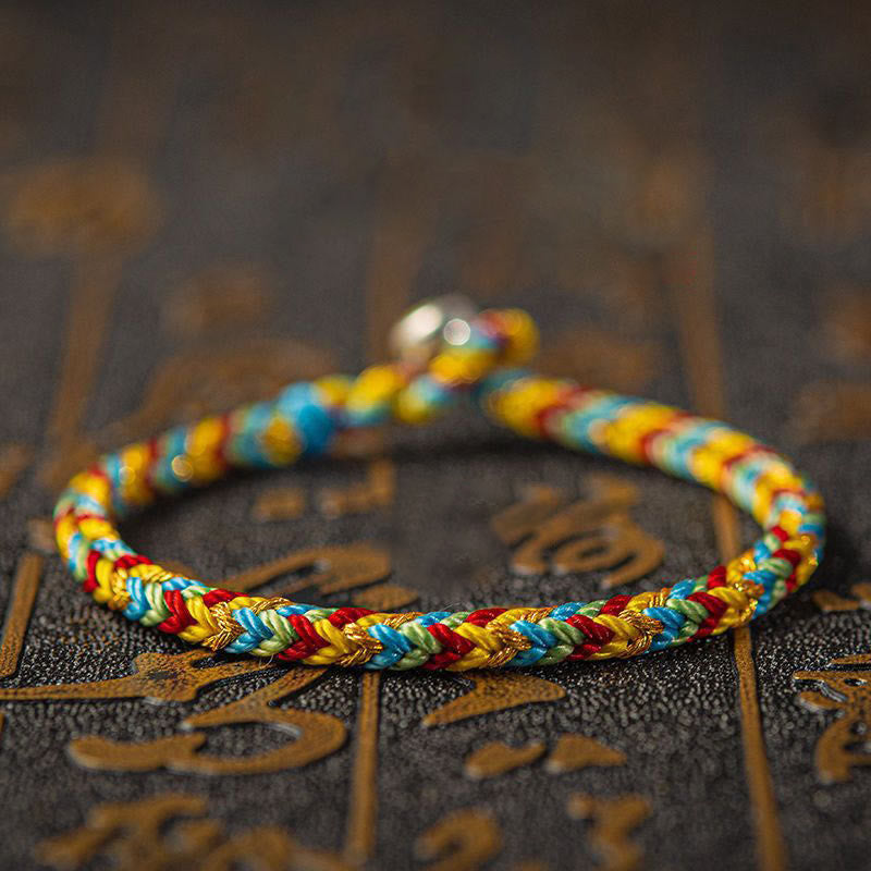 Buddha Stones "may You Be Good Fortune and Success" Lucky Multicolored Bracelet