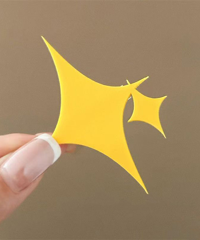 Yellow Acrylic Shining Stars a Pair Hairpin