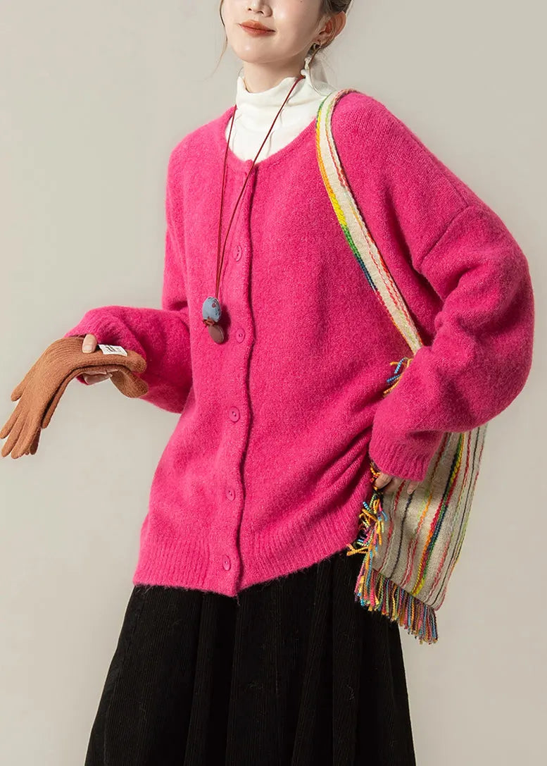 Rose Oversized Warm Knit Cardigan Winter