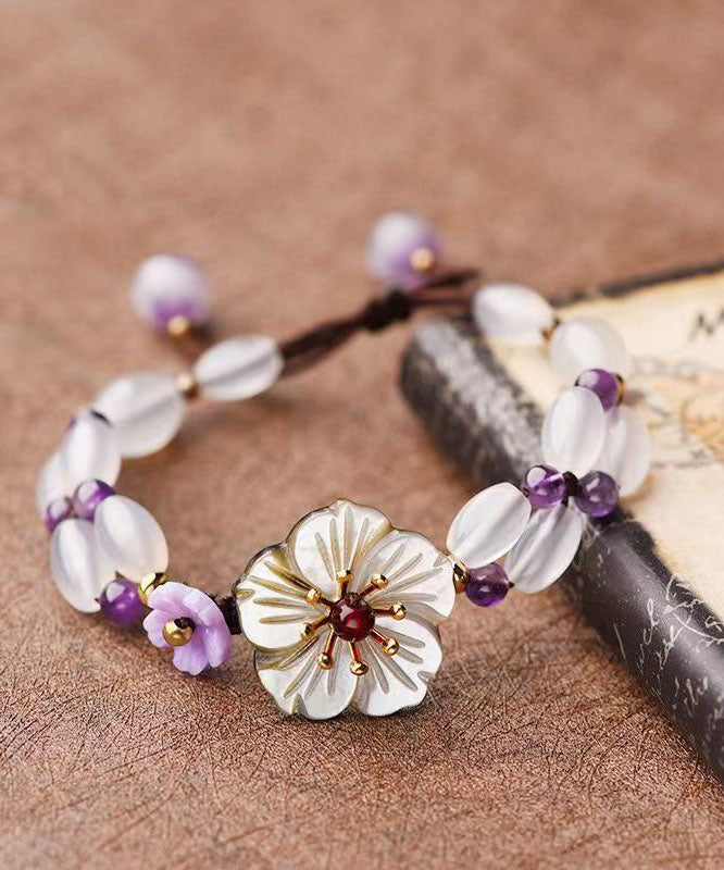 Handmade Purple Crystal Charm Bracelet