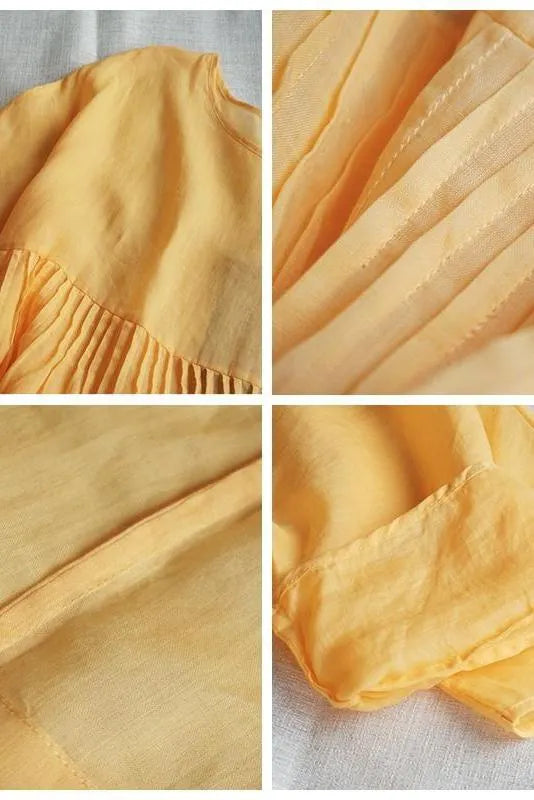 Summer Thin Linen Loose Dresses Outfits