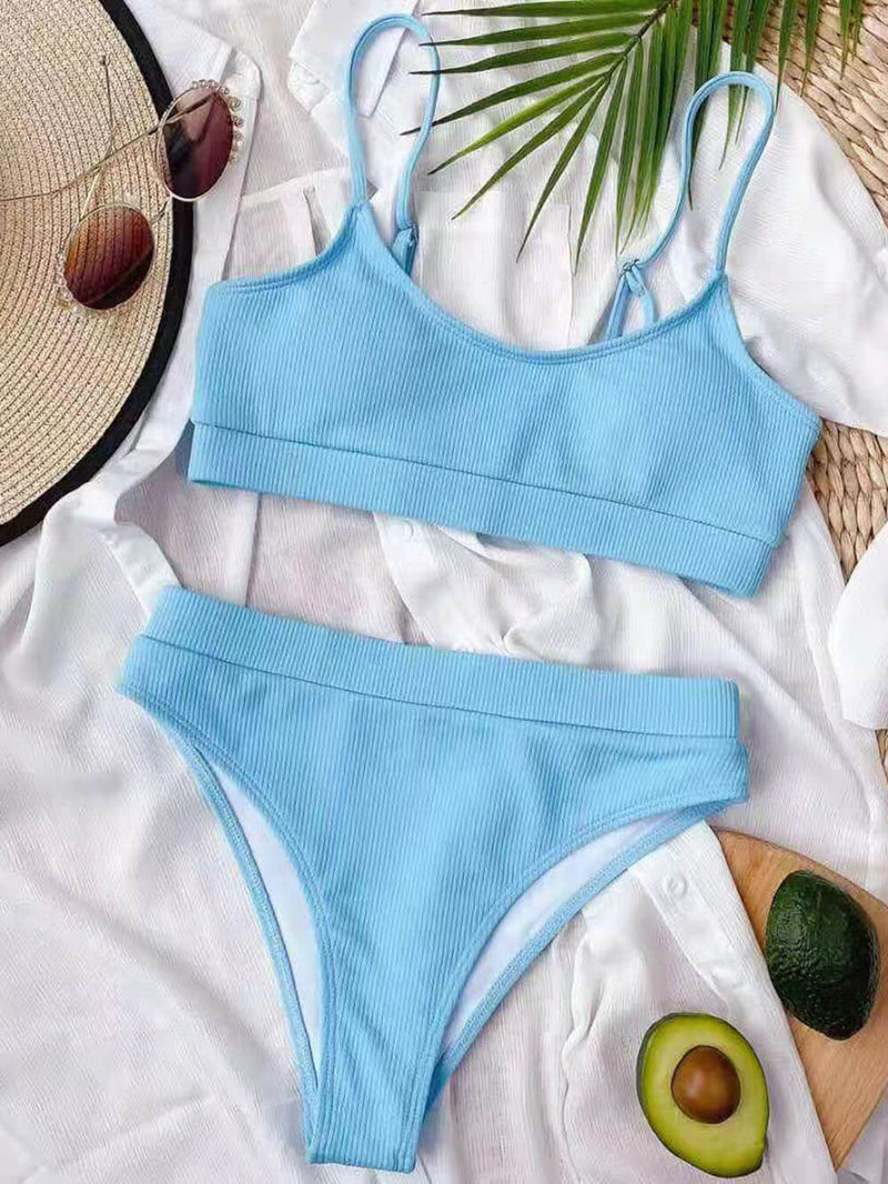 Fashionable U-neck Tank Top Bikini