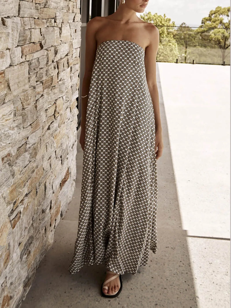 Diamond Print Maxi Dress