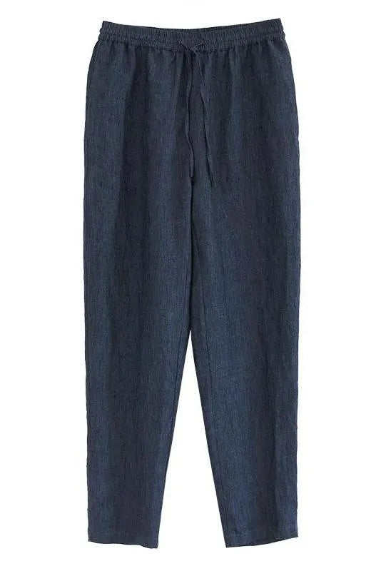 Wowen Linen Elastic Waist Turnip Pants