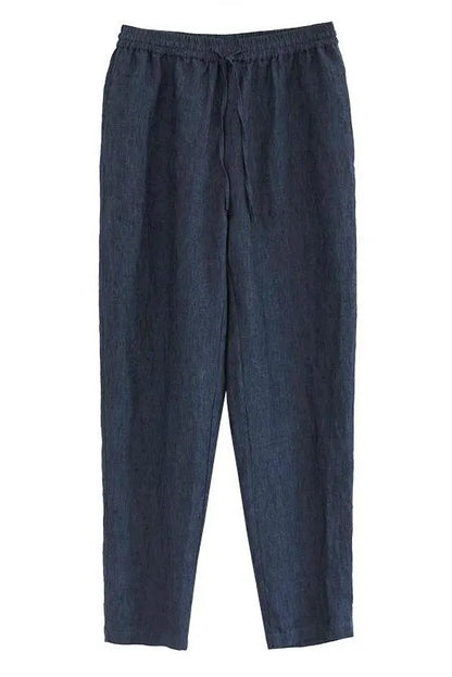 Wowen Linen Elastic Waist Turnip Pants