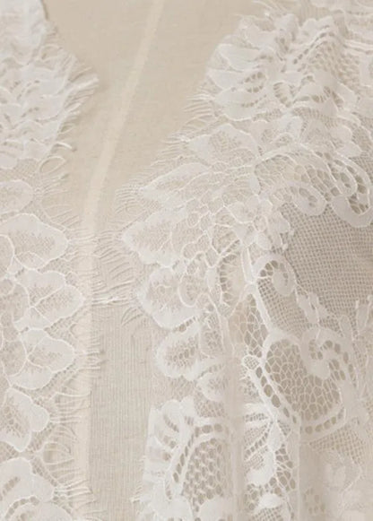Boutique White Long Sleeve Lace Beach Cardigans Summer