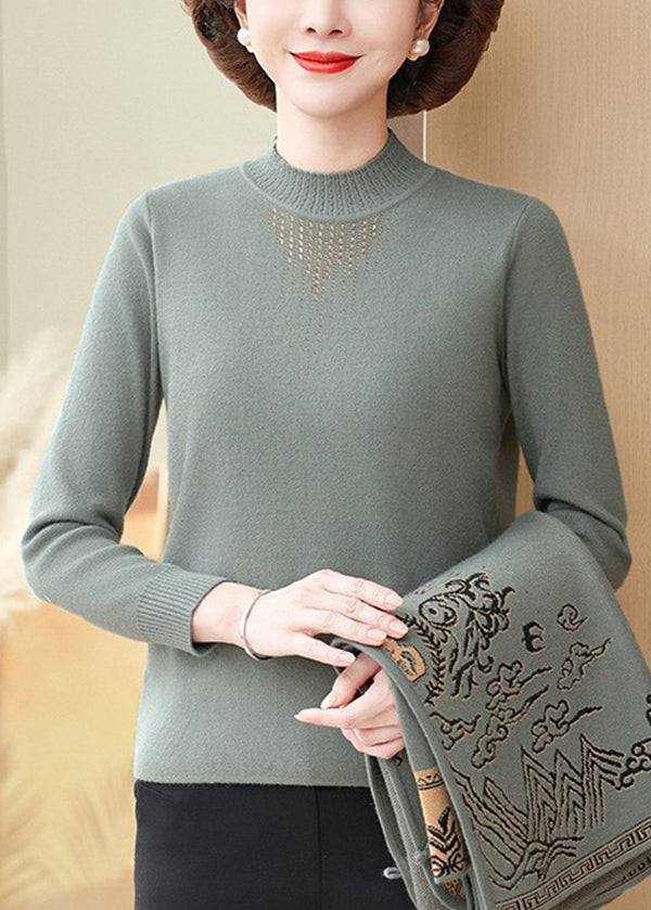 Red Stand Collar Tassel Knit Two Pieces Set Spring