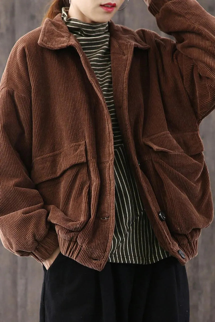 Loose Large Size Coat,corduroy Coat Coat,corduroy Loose Coat