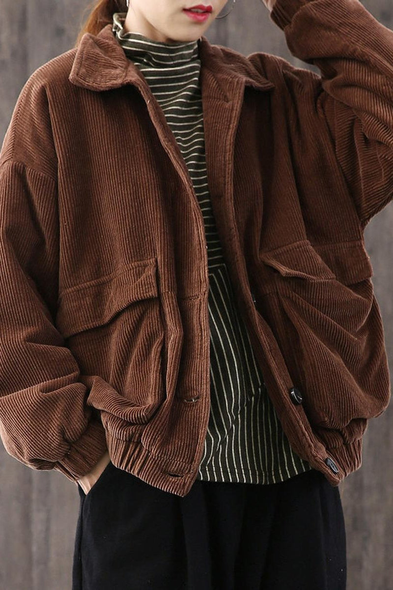 Loose Large Size Coat,corduroy Coat Coat,corduroy Loose Coat