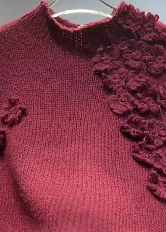 Mulberry Turtleneck Cotton Knit Sweater Tops Spring
